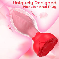 Red Waterproof Rechargeable Silicone Rotating Anal Plug – 9-Mode Vibrating, 360° Rotation, App & Remote Controlled