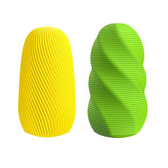 3.74'' Dual-Pack Textured TPE Male Masturbators – Yellow & Green, Stretchable Soft Sleeve
