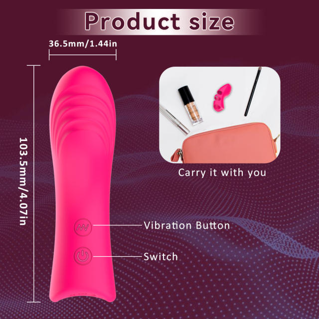 4.06" Magenta Silicone 10-Mode Mini Vibrator – Rechargeable Waterproof Compact Design