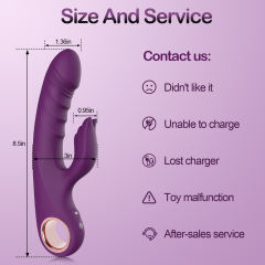 8.47'' Purple  Waterproof Rechargeable Silicone Thrusting Rabbit Vibrator – 10 Modes and Dual-Stimulation