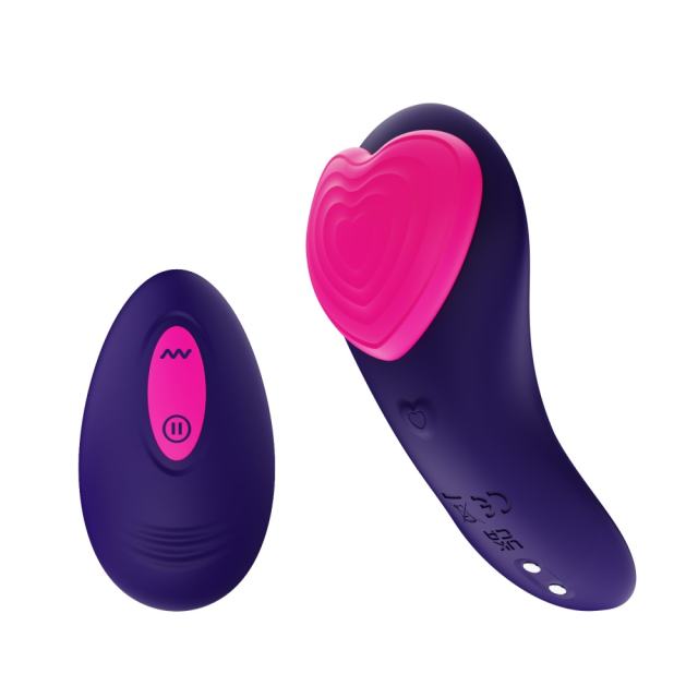 Purple Silicone 9-Mode Vibrating Panty with Heart Texture & Remote Control – USB Magnetic Rechargeable Waterproof Design