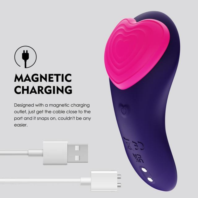 Purple Silicone 9-Mode Vibrating Panty with Heart Texture & Remote Control – USB Magnetic Rechargeable Waterproof Design