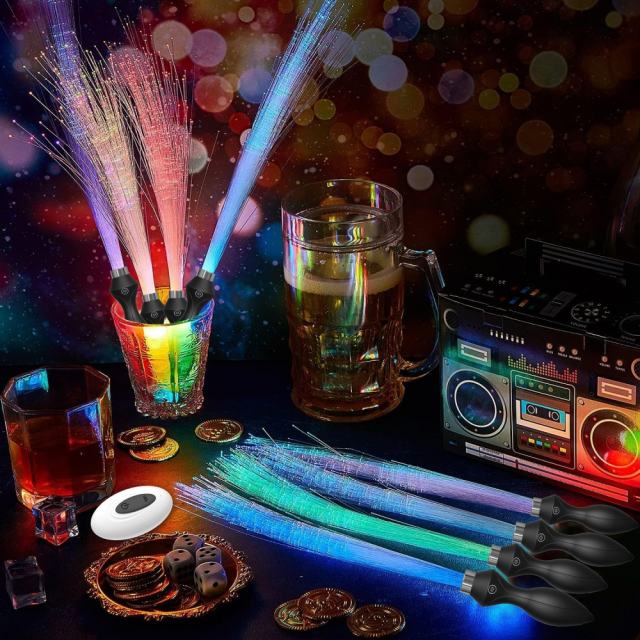 14.38" Black Silicone 10-Mode Vibrating Anal Plug with Light-Up Effect & Remote Control – Rechargeable Waterproof Design