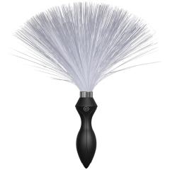 14.38" Black Silicone 10-Mode Vibrating Anal Plug with Light-Up Effect & Remote Control – Rechargeable Waterproof Design