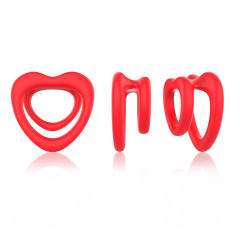 2.25" Red Medical Silicone Dual Cock Ring