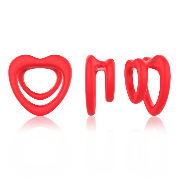 2.25" Red Medical Silicone Dual Cock Ring