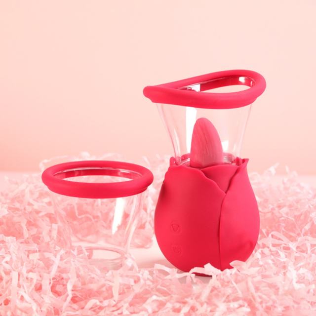 7-Mode Vibrating Sucking & Tongue-Licking Rose Stimulator – Waterproof Silicone Clitoral Massager