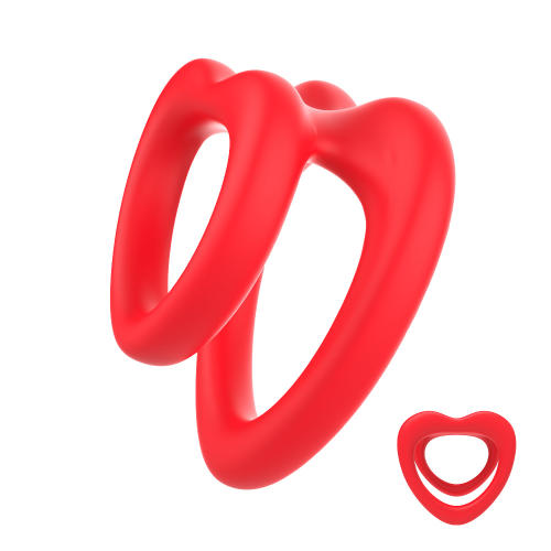 2.25" Red Medical Silicone Dual Cock Ring