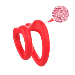 2.25" Red Medical Silicone Dual Cock Ring