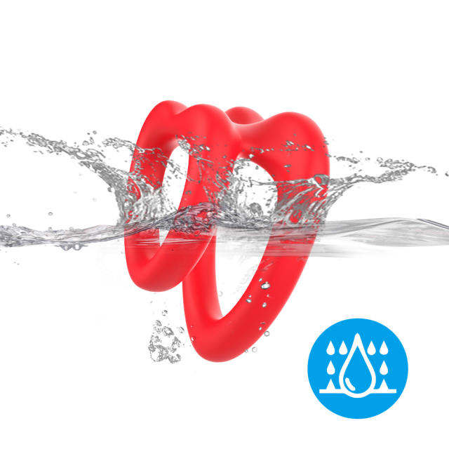 2.25" Red Medical Silicone Dual Cock Ring