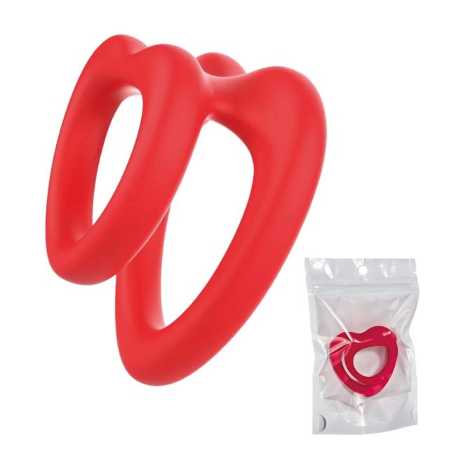 2.25" Red Medical Silicone Dual Cock Ring