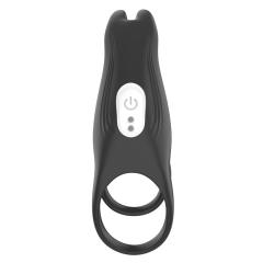 5.12" Black Dual-Stimulation Rechargeable Waterproof Remote-Control Silicone Vibrating Massager – 12 Modes