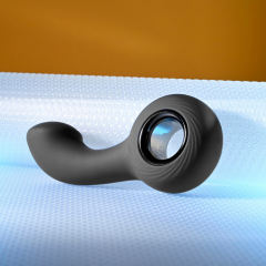 12-Mode Curved Vibrating Black Silicone Butt Plug