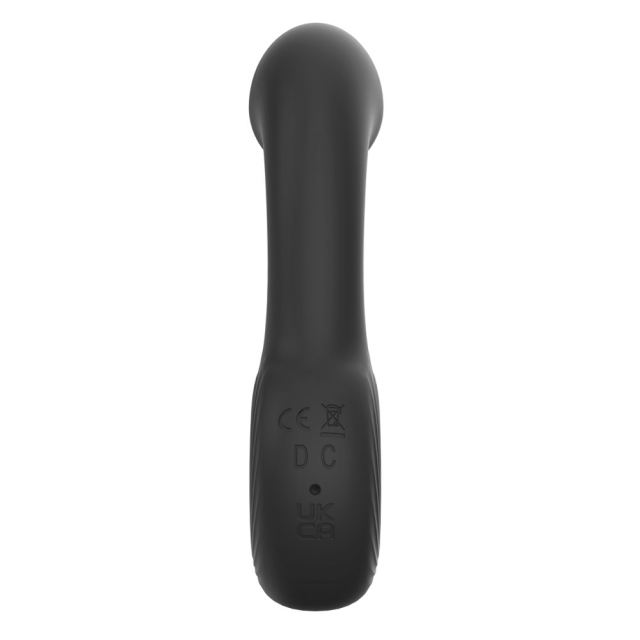 12-Mode Curved Vibrating Black Silicone Butt Plug