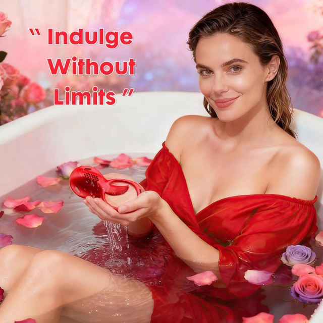 Red App-Controlled Wearable Vibrator – Tongue-Licking Design, 9 Speeds, Magnetic USB Charging, Waterproof