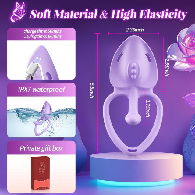 Purple Wearable Vibrating Panty with Remote Control – 10-Speed, Rechargeable, Waterproof