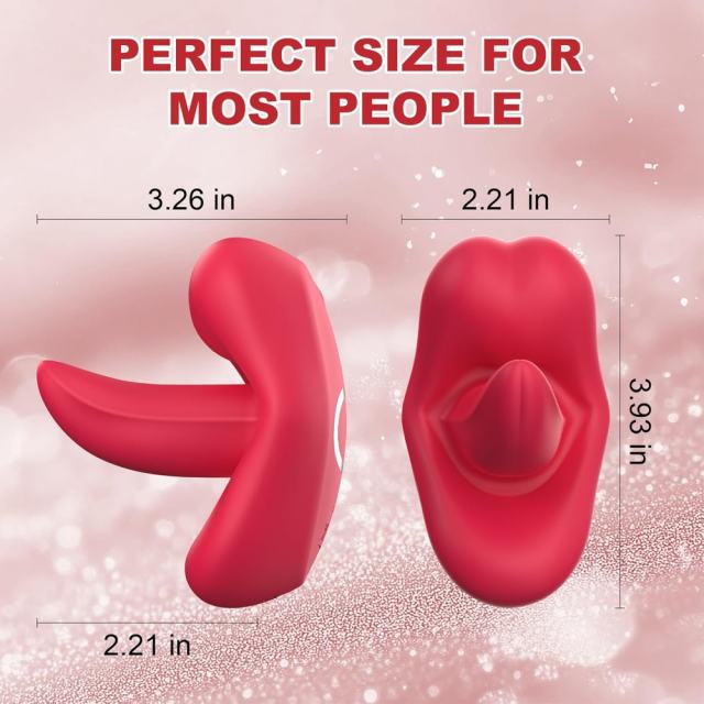 3.94" Red Rechargeable Waterproof  App-Controlled Tongue-Licking Vibrator – 9 Speeds