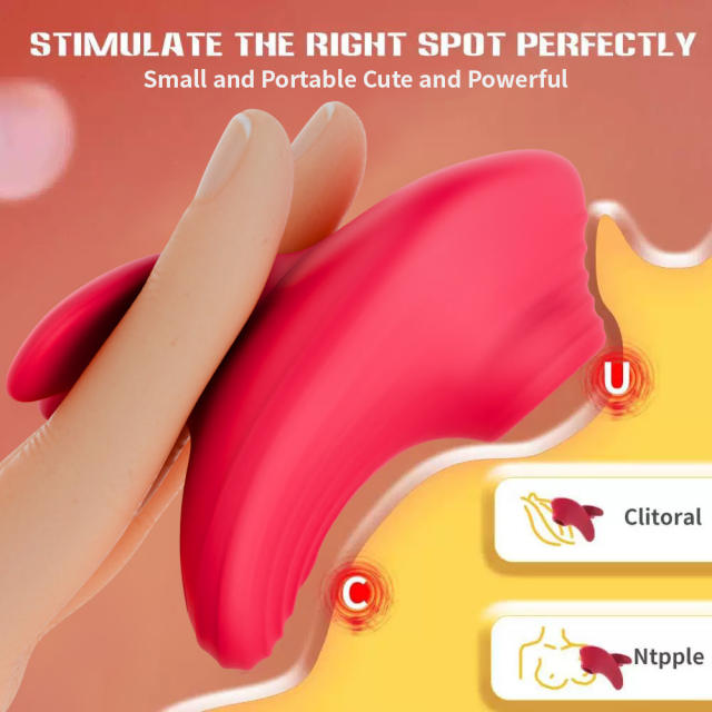 10-Mode Red Rechargeable Waterproof Silicone Clitoral Sucking Stimulator with Finger-Grip Design