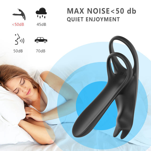 5.12" Black Dual-Stimulation Rechargeable Waterproof Remote-Control Silicone Vibrating Massager – 12 Modes