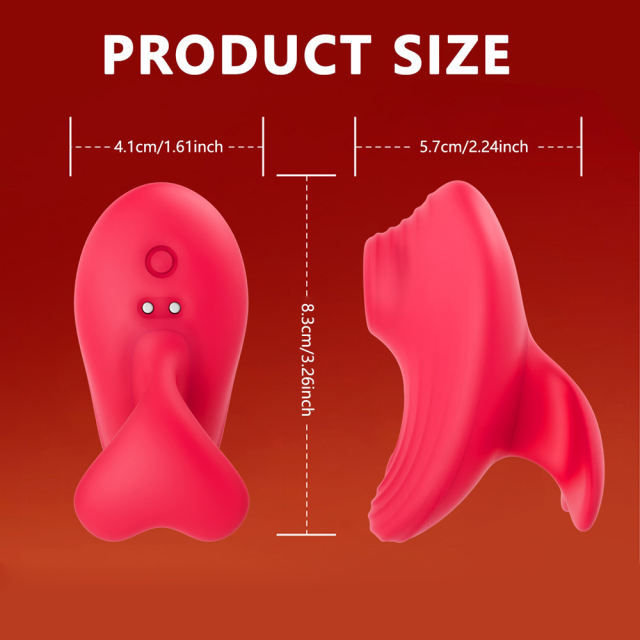 10-Mode Red Rechargeable Waterproof Silicone Clitoral Sucking Stimulator with Finger-Grip Design