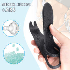 5.12" Black Dual-Stimulation Rechargeable Waterproof Remote-Control Silicone Vibrating Massager – 12 Modes