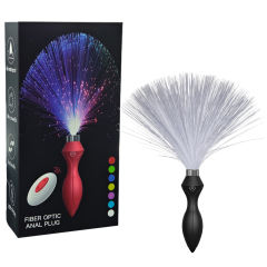 14.38" Black Silicone 10-Mode Vibrating Anal Plug with Light-Up Effect &amp; Remote Control – Rechargeable Waterproof Design