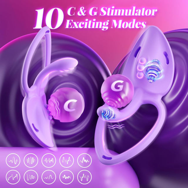 Purple Wearable Vibrating Panty with Remote Control – 10-Speed, Rechargeable, Waterproof