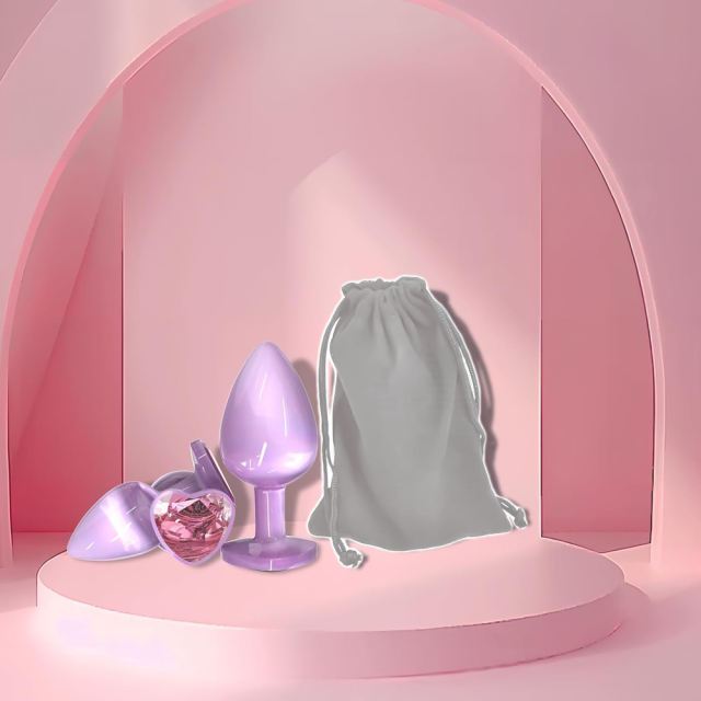 2.76" Pink Gem Base Metal Butt Plug