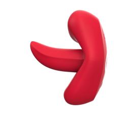 3.94" Red Rechargeable Waterproof  App-Controlled Tongue-Licking Vibrator – 9 Speeds