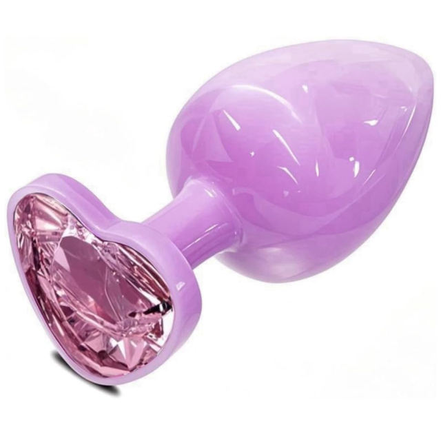 2.76" Pink Gem Base Metal Butt Plug