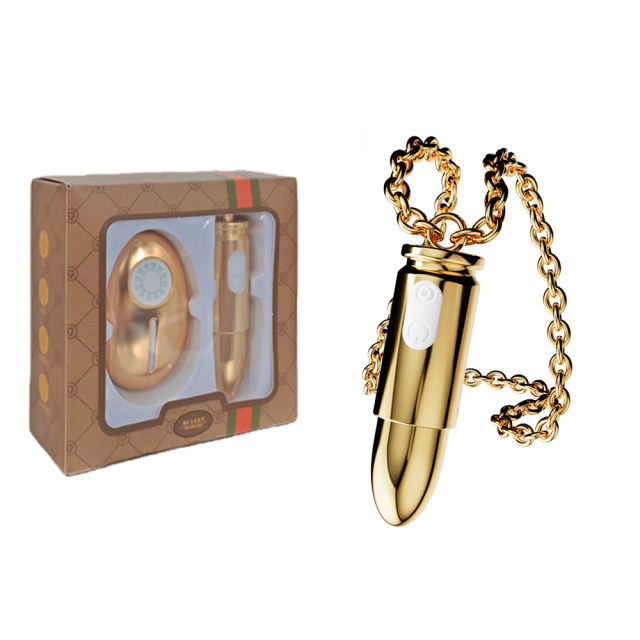 3.07'' Waterproof Rechargeable Gold Metal Vibrating Necklace Egg – 12 Modes and Remote-Controlled