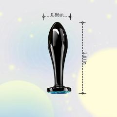 3.07" Gunmetal Metal Butt Plug – Blue Gem Base