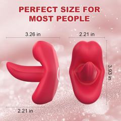 3.94" Red Rechargeable Waterproof  App-Controlled Tongue-Licking Vibrator – 9 Speeds