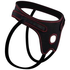 Adjustable Black Strap-On Harness with 1.30" O-Ring – Waterproof Polyester, Universal Fit
