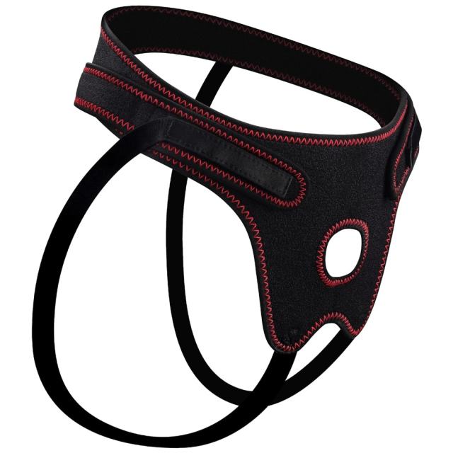 Adjustable Black Strap-On Harness with 1.30" O-Ring – Waterproof Polyester, Universal Fit