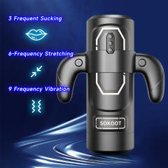 Black Rechargeable Automatic Masturbator with Heating – 9+6+3 Modes, Waterproof