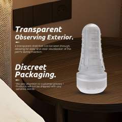 8.67" Clear TPR Male Masturbator – Soft Inner Sleeve, Non-Powered Design