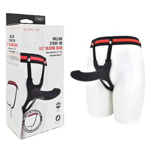 6.70'' Black Silicone Hollow Strap-On Dildo – Realistic Shape and Adjustable Harness