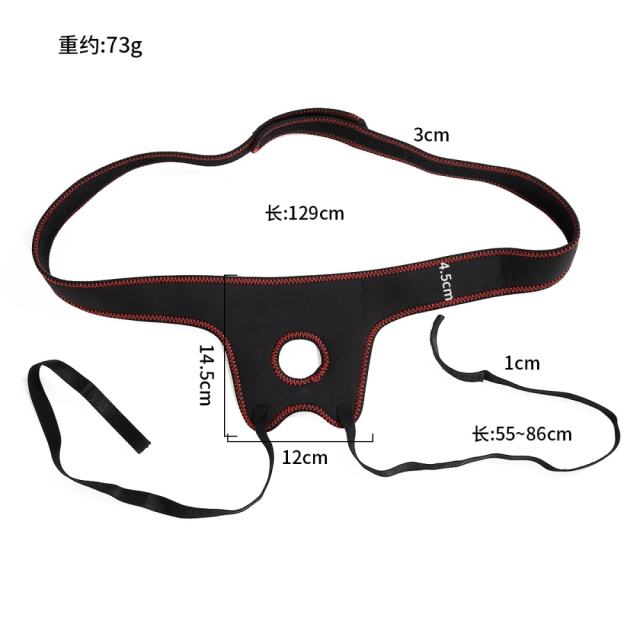 Customizable Adjustable Black Strap-On Harness with 1.30" O-Ring – Waterproof Polyester, Universal Fit