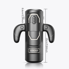 Black Rechargeable Automatic Masturbator with Heating – 9+6+3 Modes, Waterproof
