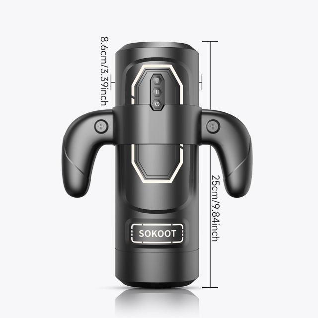 Black Rechargeable Automatic Masturbator with Heating – 9+6+3 Modes, Waterproof