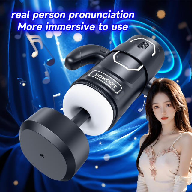 Black Rechargeable Automatic Masturbator with Heating – 9+6+3 Modes, Waterproof