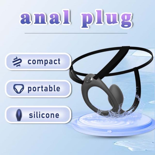 5.91" Black Rechargeable Silicone Wearable Anal Plug with App Control – 9-Speed, Waterproof