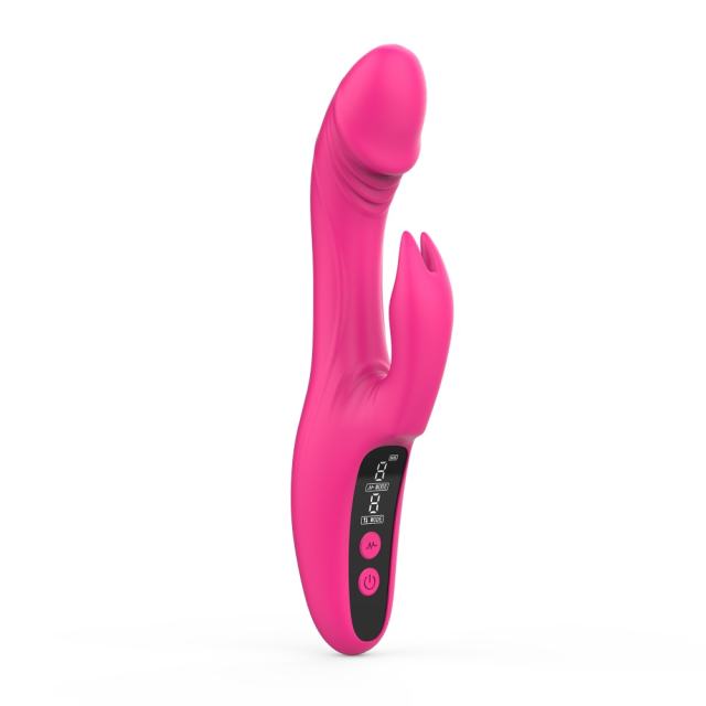 8.67" Magenta Rechargeable Silicone Rabbit Vibrator with Dual Stimulation – 9-Speed, Waterproof