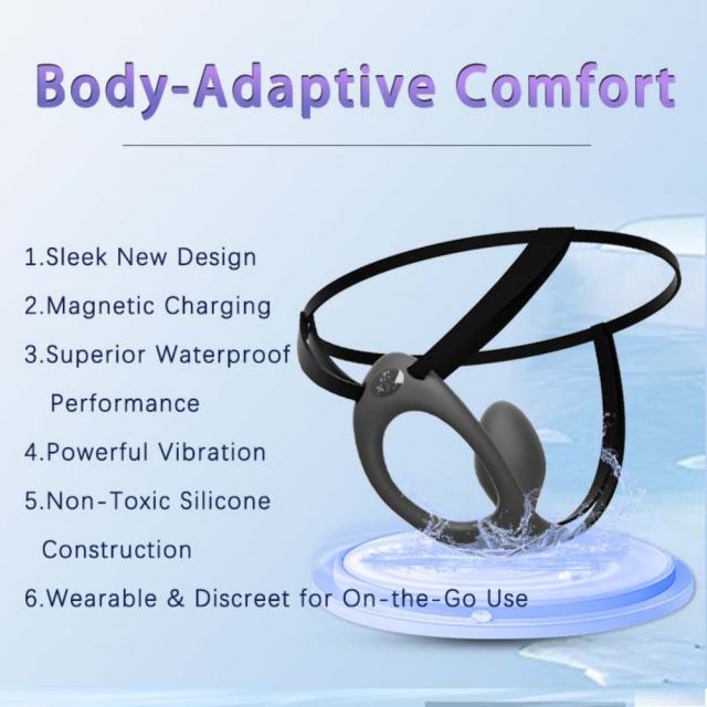 5.91" Black Rechargeable Silicone Wearable Anal Plug with App Control – 9-Speed, Waterproof