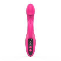 8.67" Magenta Rechargeable Silicone Rabbit Vibrator with Dual Stimulation – 9-Speed, Waterproof