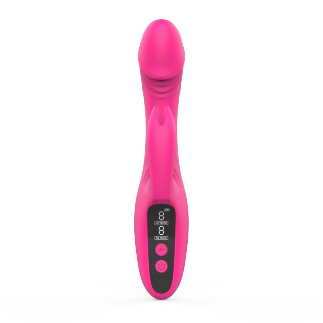 8.67" Magenta Rechargeable Silicone Rabbit Vibrator with Dual Stimulation – 9-Speed, Waterproof