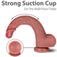 9.06" Flesh Silicone Dildo – Realistic Texture with Strong Suction Cup
