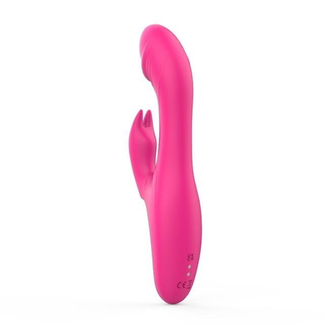 8.67" Magenta Rechargeable Silicone Rabbit Vibrator with Dual Stimulation – 9-Speed, Waterproof