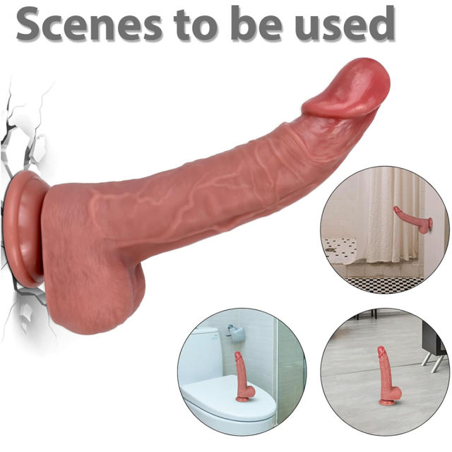 9.06" Flesh Silicone Dildo – Realistic Texture with Strong Suction Cup